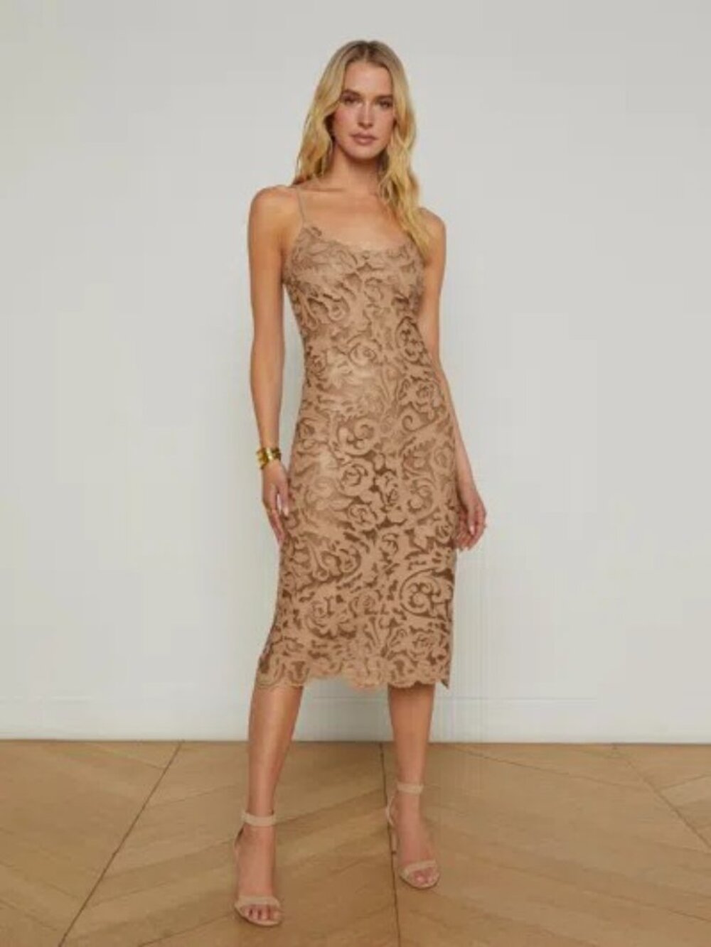 NEW L'Agence Kazuko Laser Cut Midi dress, sold out, Size 6
